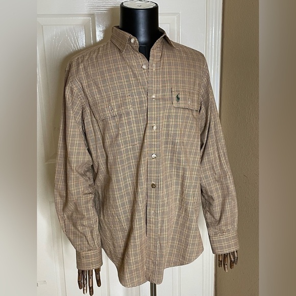 Vintage Polo Ralph Lauren Check Shirt with Patches Large - Picture 10 of 12
